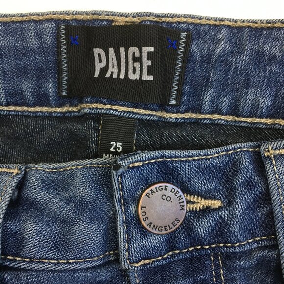 PAIGE Premium Denim Lex Wash 5 Pocket Logo Hardware Verdugo Ultra Skinny Jeans - Picture 2 of 13
